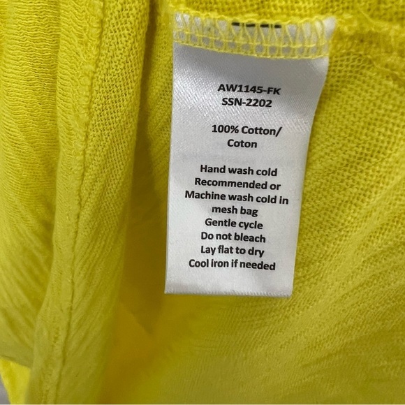 ATM Womens Short Sleeve Crewneck Tee Shirt Bright Yellow Large Cotton - Picture 5 of 6